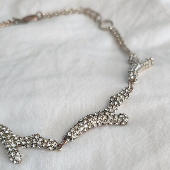 Rare Badgley Mischka Coral Branch Swavorski Crystal Necklace - Picture 2 of 11